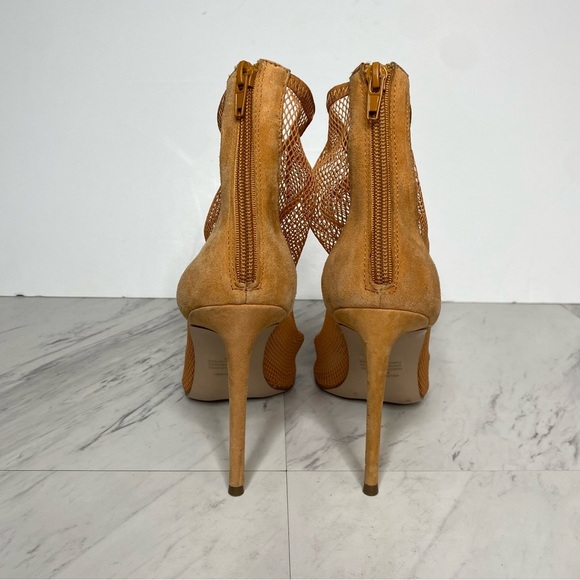 Steve Madden Vielo Orange Fish Net Pointy Toe Heeled Bootie 8 1/2 M - Picture 3 of 16